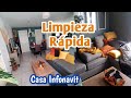 Rutina de limpieza rápida/ limpieza casa Infonavit  sala y comedor/ #casainfonavit #limpieza