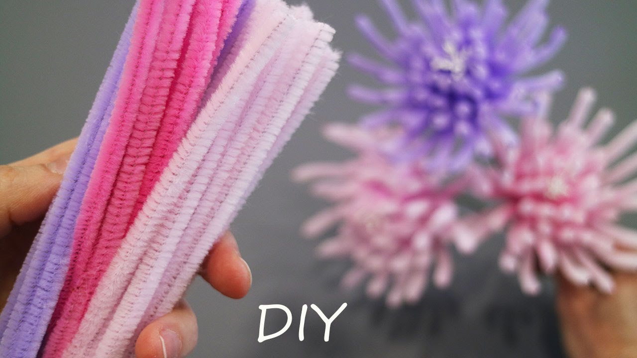 HOW VERY EASY to make BEAUTIFUL Chrysanthemum 🌺 Flowers from pipe cleaner