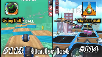 Going Balls vs Sky Rolling Ball - same level 113vs114 Gameplay (Android, iOS)