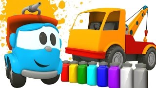 Vamos colorir juntos! Aprendemos as cores com Léo o caminhão