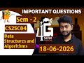 Data structures and algorithms Important Questions CS25C04 18/06/2026 Sem 2