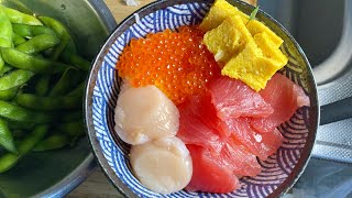 Kaisendon Bowl w/ Ikura, Maguro, Scallops at Home