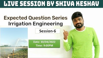 Expected Question Series-Irrigation Engineering- session 6 I TSPSC I AEEI CIVIL ENGINEERING