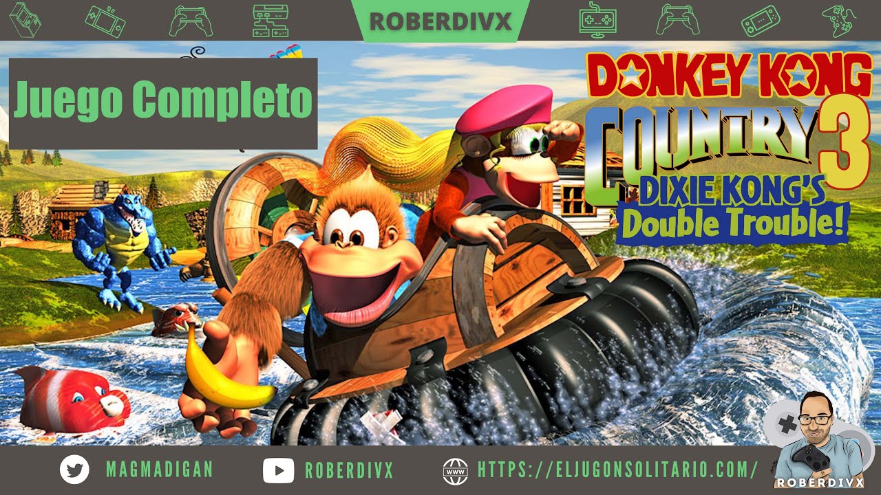 Donkey Kong Country 3 - JUEGO COMPLETO - Gameplay comentado - Super ...