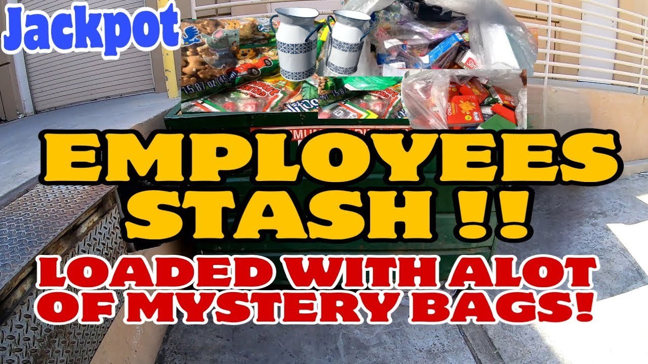 DUMPSTER DIVING   EMPLOYEES STASH LOADED WITH ALOT OF MYSTERY BAGS!! YOU WON'T BELIEVE ALL THIS