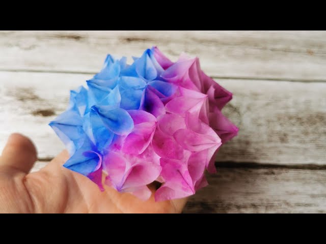 DIY 折り紙 紫陽花 /paper hydrangea - YouTube