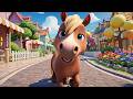 Horse Song for Kids 🐎 | Horse on Village Road | Nursery Rhymes &amp; Baby Songs