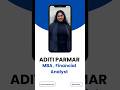 Aditi Parmar - MBA Analyst          Meet your mentor