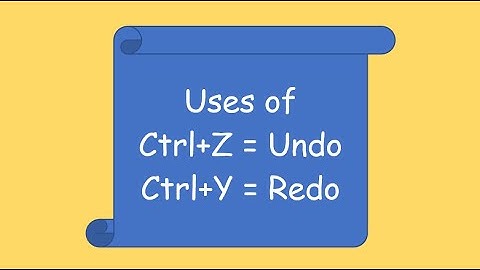 Undo || Redo shortcut in excel