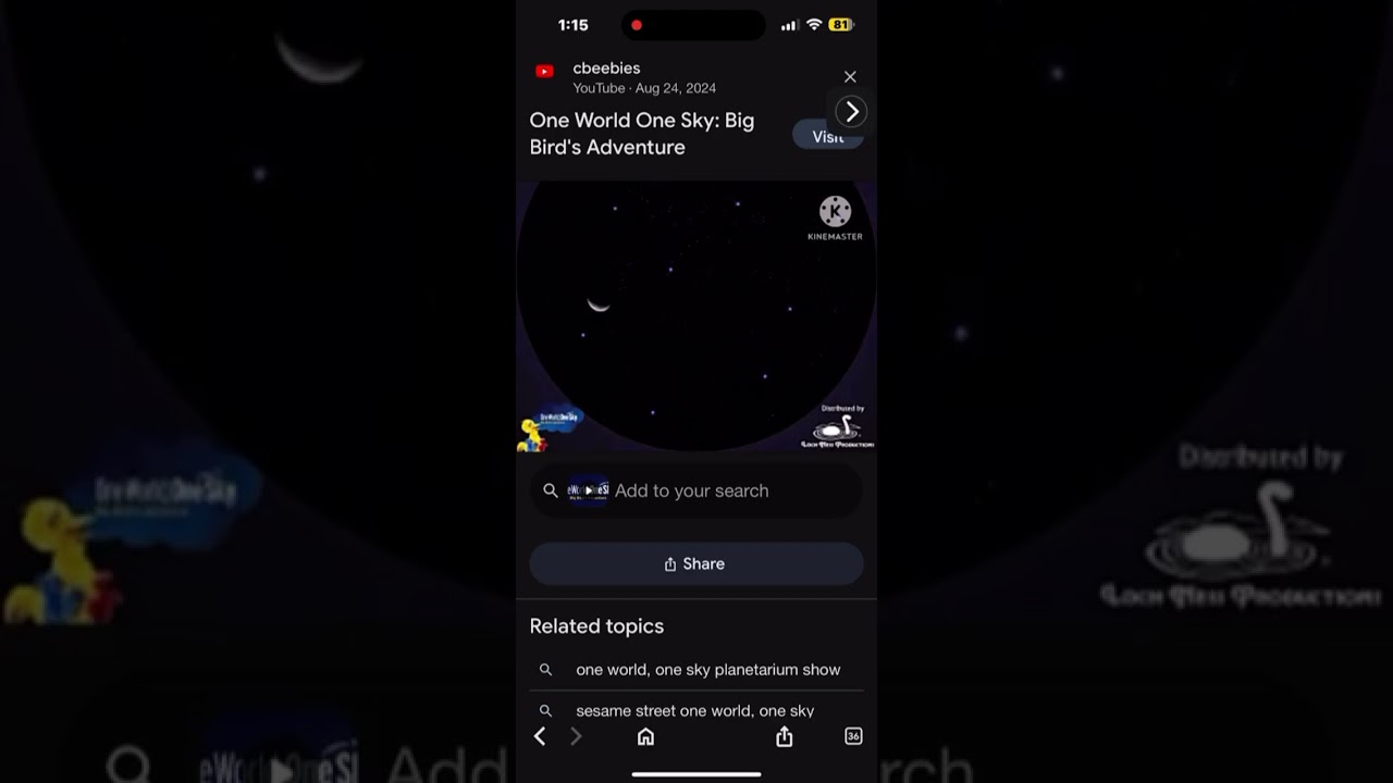 One World, One Sky: Big Bird’s Adventure Fulldome Demo Pt 1 Reversed