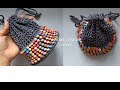 Easy crochet potli bag - step by step tutorial || Crochet drawstring pouch || Crochet purse ||