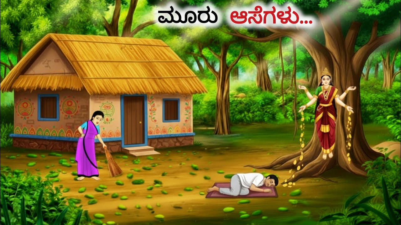 ಮೂರು ಆಸೆಗಳು🌸 | ಹೊನ್ನಪ್ಪ ಪಡೆದ ವರ🙏 | Kannada moral stories |moral stories | story house Kannada |