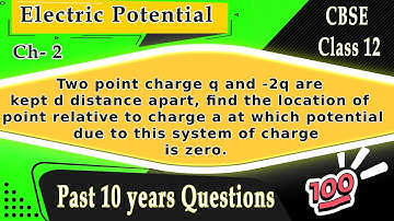 Two point charge q and -2q are kept d distance apart, find the location of point relative to charge