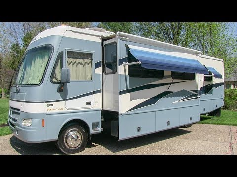 2003 Fleetwood Southwind 32VS class A gas motorhome walk-around tutorial video