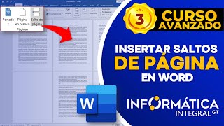 COMO INSERTAR SALTOS DE PÁGINA Y PÁGINAS EN BLANCO EN WORD (Edición 2)