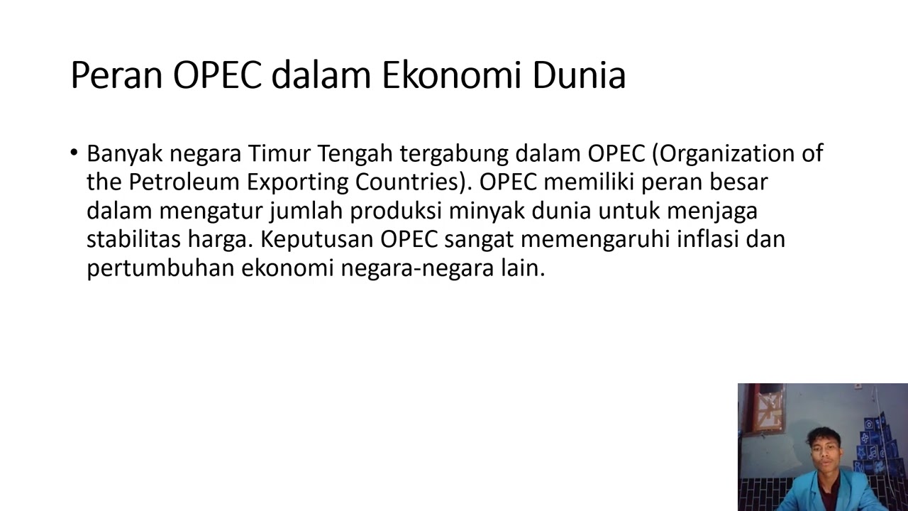 Video presentasi Yanverius Lende mengenai isu ekonomi global timur tengah 🙏