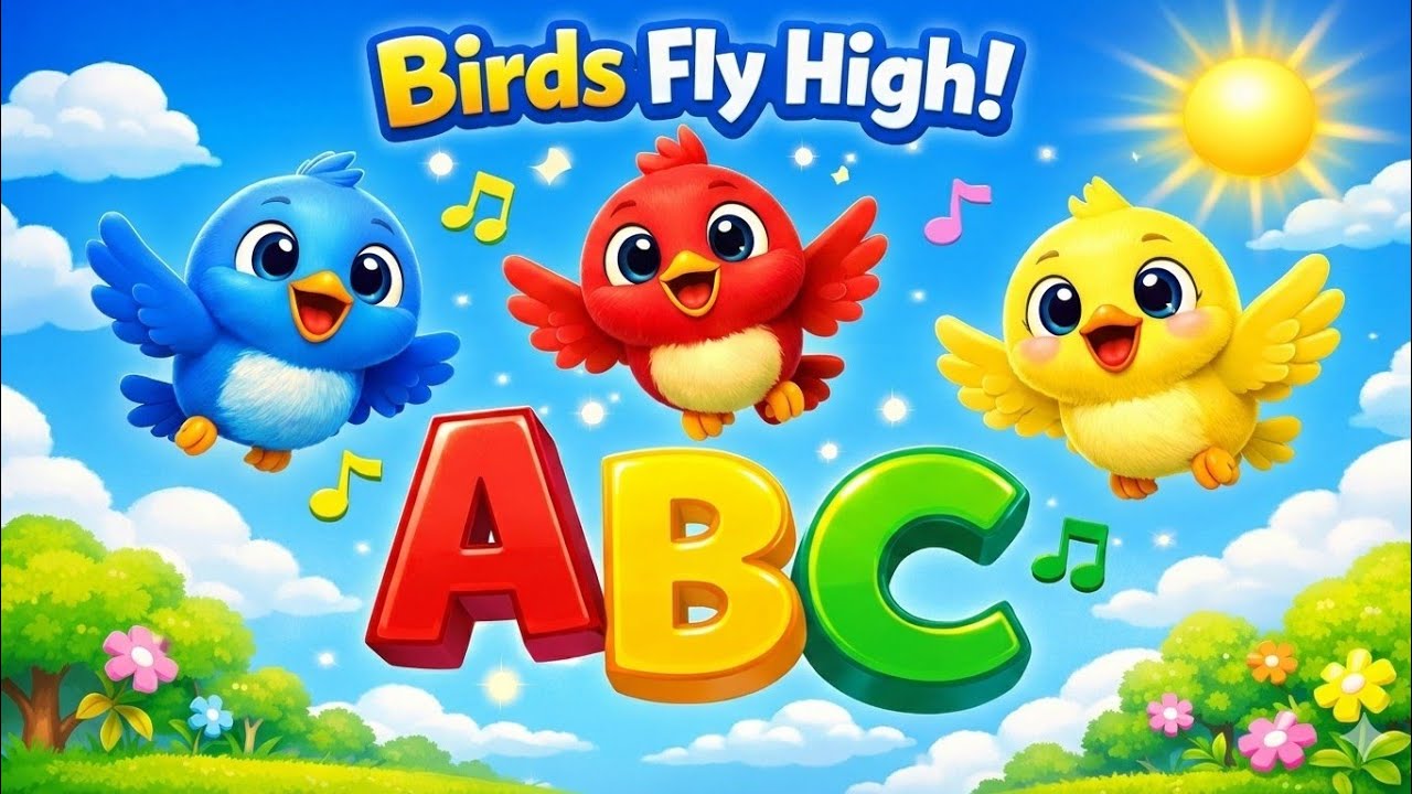 Birds Fly High Nursery Rhymes | ABC Sounds Kids Song Fun
