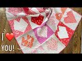 FULL HEART QUILT TUTORIAL WITH FREE PATTERN: Complete Step by Step Video for a Fast Valentines Quilt