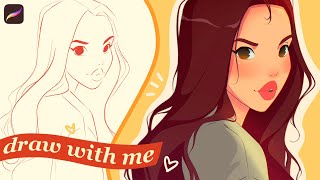 Cute girl portrait digitally! ✿ From start to finish | Draw with Me