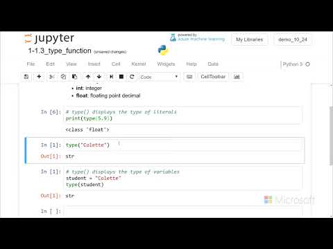 Concept: Using type - Introduction to Python: Absolute Beginner Module 1 Video 9