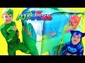 PJ Masks GIANT TENT Car with Owlette Catboy Gekko! Catboy drives the Huge Gekko Car