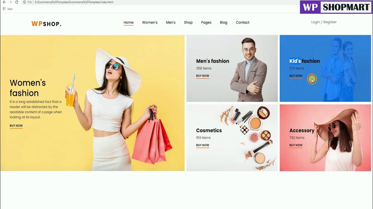 How To Make Complete Ecommerce Website Using HTML CSS and Bootstrap ...