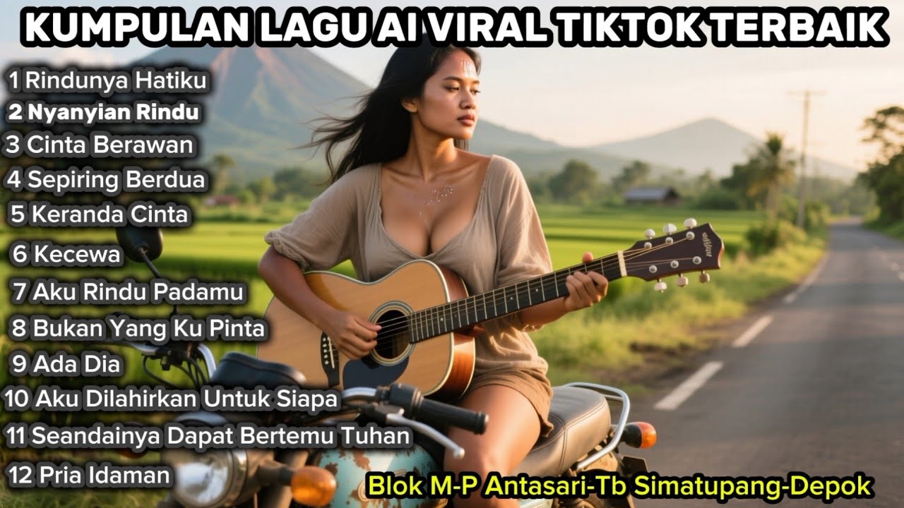 ALBUM COVER VIRAL TIKTOK_RINDUNYA HATIKU | VERSI AI | Nyanyian Rindu, Cinta Berawan,Kecewa,Ada Dia