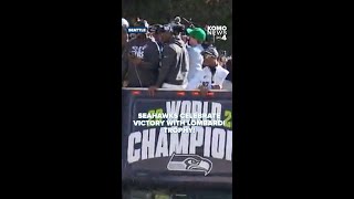 Seahawks celebrate with Lombardi Trophy!!