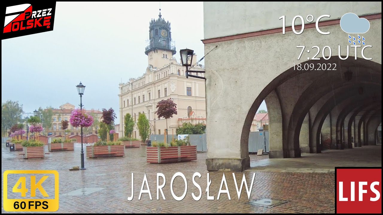 4k POLAND🚶🏽‍♂️#WALK ~ JAROSŁAW ☔️ ~ 60fps #PrzezPolskę