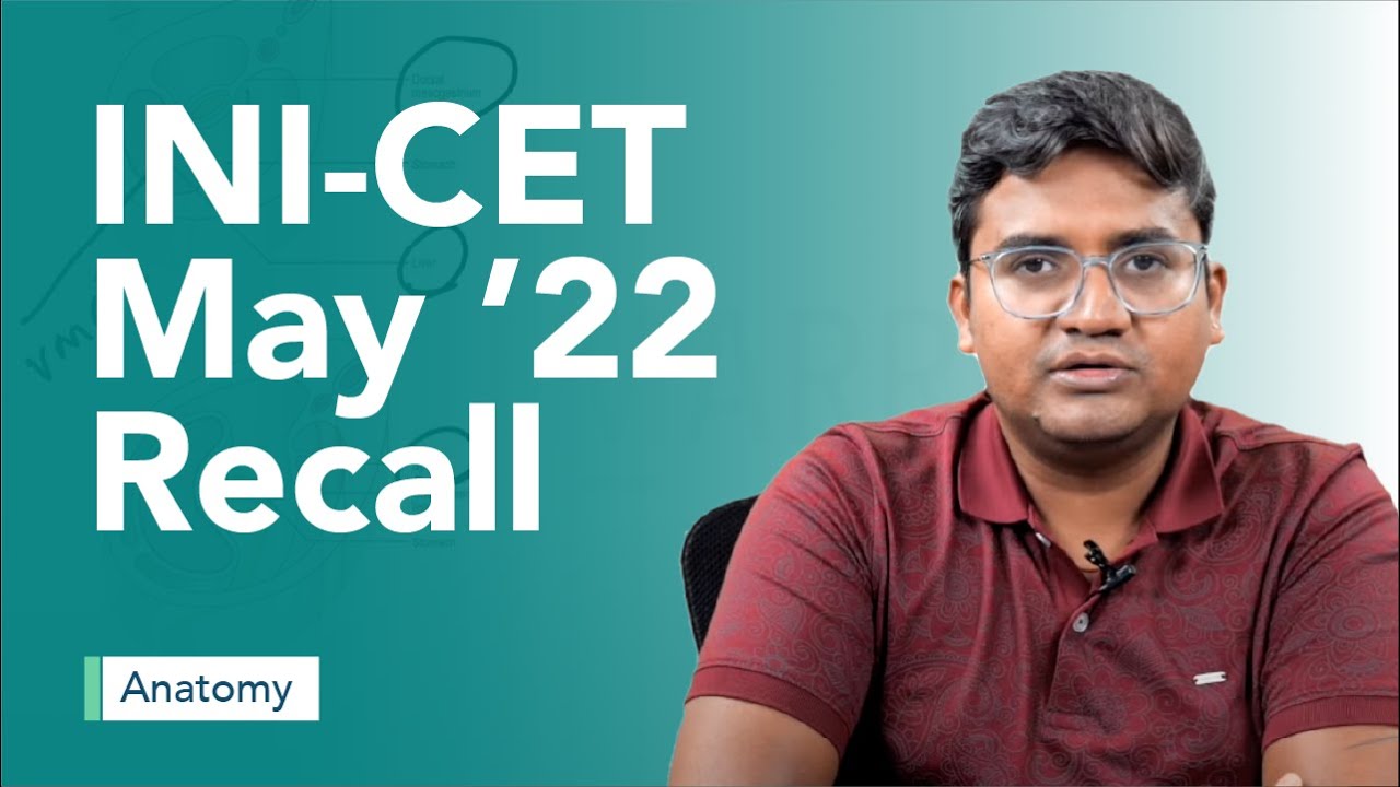 Exam Recall Series (INI CET May '22) - Anatomy