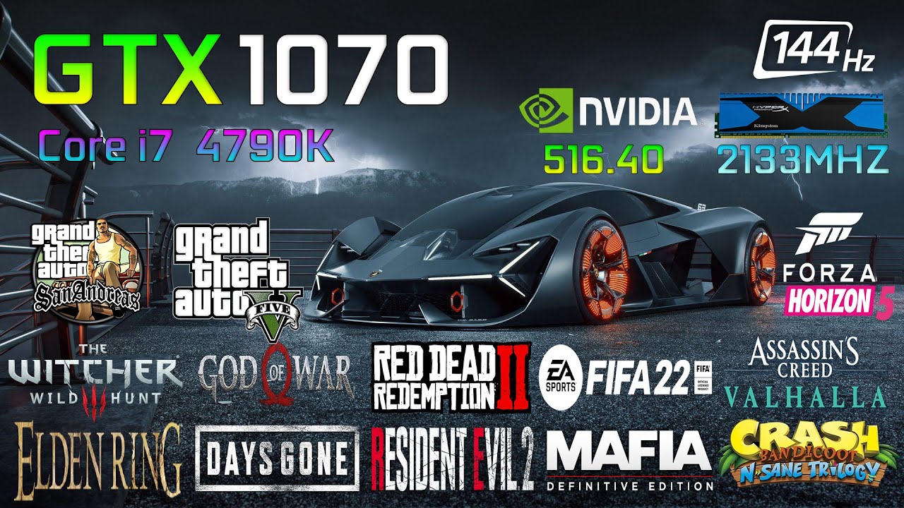 GTX 1070 8GB - Core i7 4790K - in 12 Games - 2022