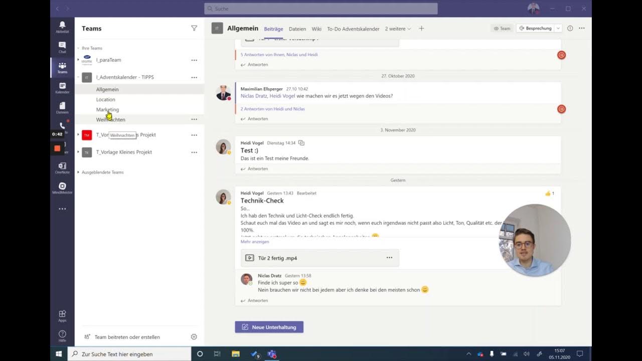 Veränderung der Kanal-Reihenfolge innerhalb eines Teams [Kurzanleitung ...