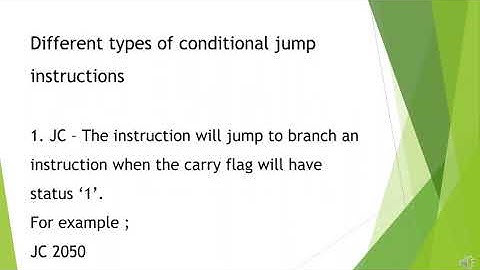 Branching instruction in 8086 microprocessor.
