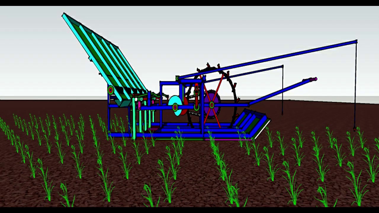 Rice transplanter Machine Design Drawing Sketchup (part 01) YouTube