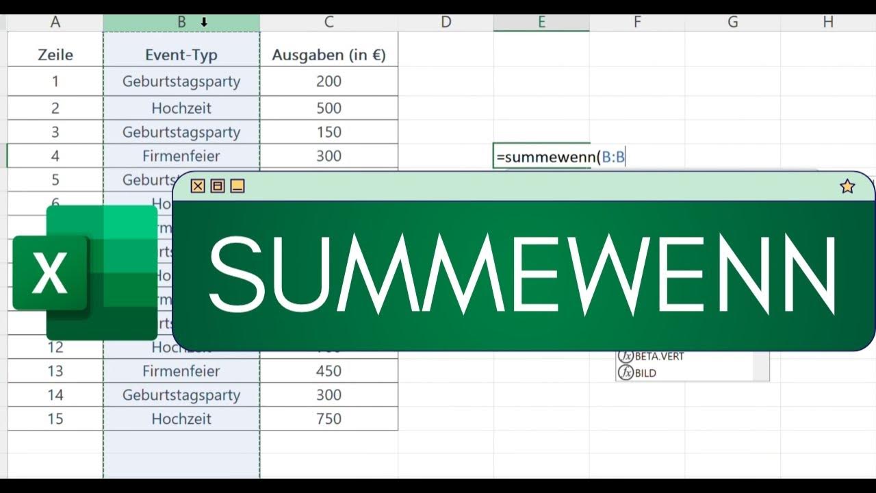 Excel summewenn einf hrung anwendung und tipps youtube