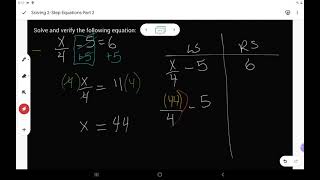 Grade 8 - Solving 2-Step Equations - Part 2