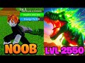 Level 1  2550 with trex noob to pro in blox fruits roblox