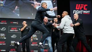 Alex Pereira Jumps On Ciryl Gane At UFC Face Off!!