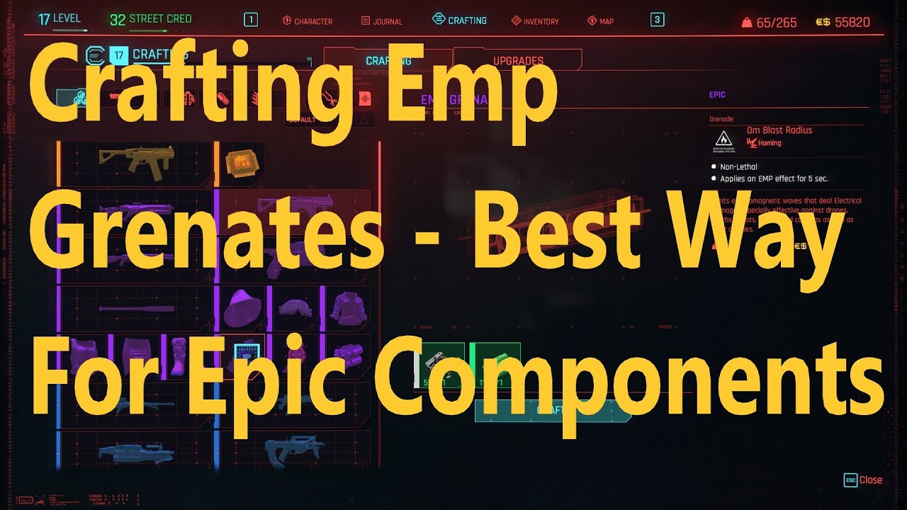 Cyberpunk 2077 Crafting Emp Grenates Best Way For Epic Components