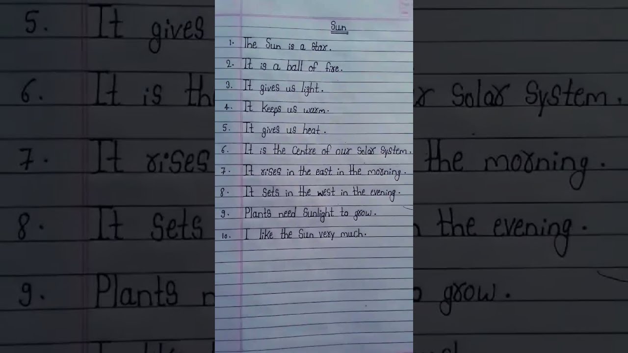 Sun Essay In English 10 Lines About Short Viral 