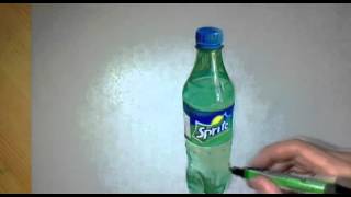 How Cara Drawing realistic Sprite Bottle