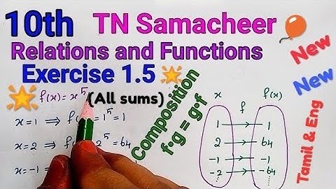 Tamil Nadu Samacheer 10th Maths| Relations and Functions|Exercise 1.5(All) | Tnscert New syllabus