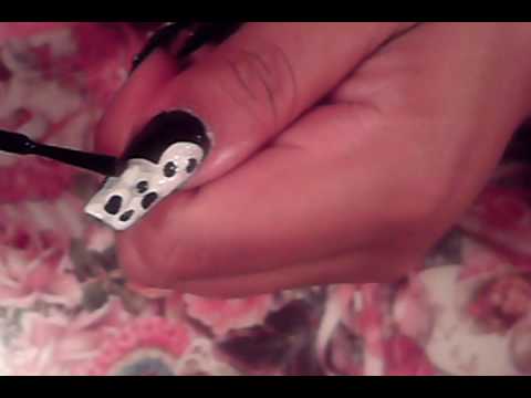 MARBLE EFFECT NAIL ART DESIGN BLACK /WHITE - YouTube