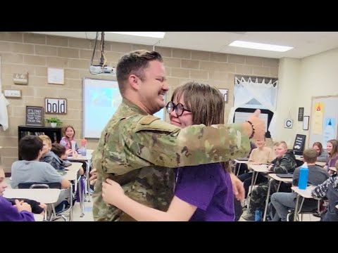 Military Dad Surprises Daughter After Fake Lost Connection On Zoom Call