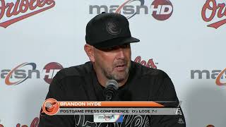 Brandon Hyde after Orioles' 7-1 loss to the Rays