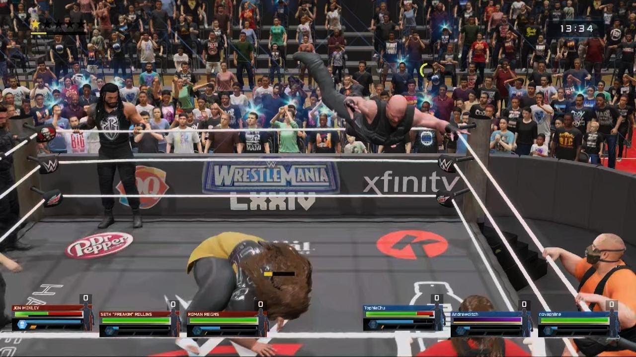 WWE2K25: The Shield vs Tophiachu, Nova, Andy, NO DQ IRON MAN WrestleMania 74 Legend Difficulty