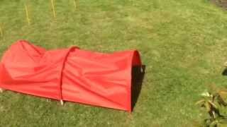 Beaky doing a clear round on the Chicken Agility course