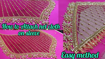 Attach net cloth on sleeve❤️|class for beginners |Easy method |step by step tutorial