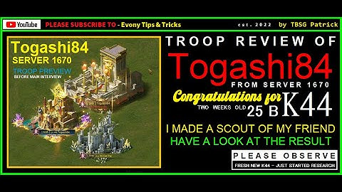 Evony TKR - Friendly Scout of Togashi84 from Server 1670 (one of my other servers)