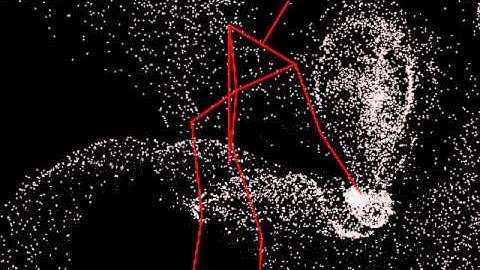 kinect + Particle stars  by Processing 2.2.1